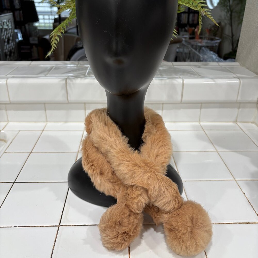 NWOT Camel/Tan Color Rabbit Fur Scarf